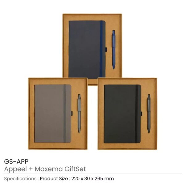 Appeel A5 Notebook and Maxema Dot Recycled Pen Italian Gift Sets - Image 2