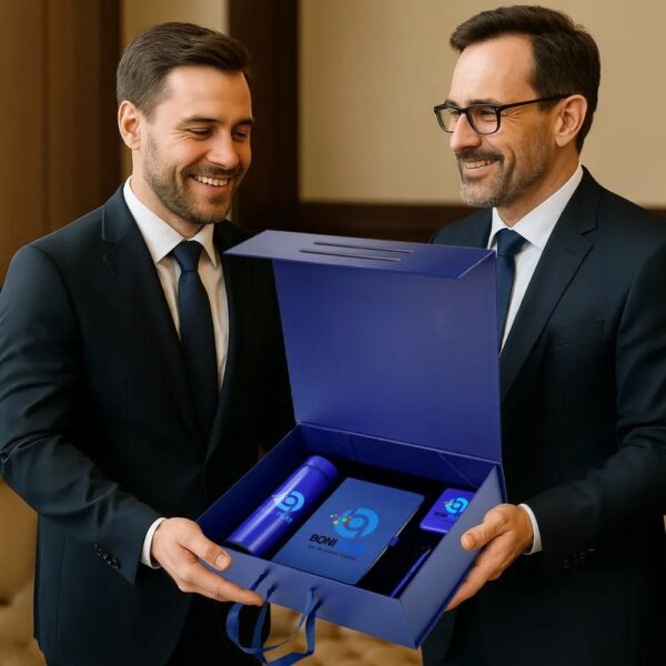 Corporate Office Gift Set in Color Themed Box with Ribbon Handle - Image 4