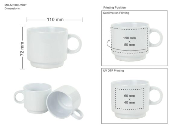 Ceramic Cups 10 Oz Glossy Finish White Color - Image 4