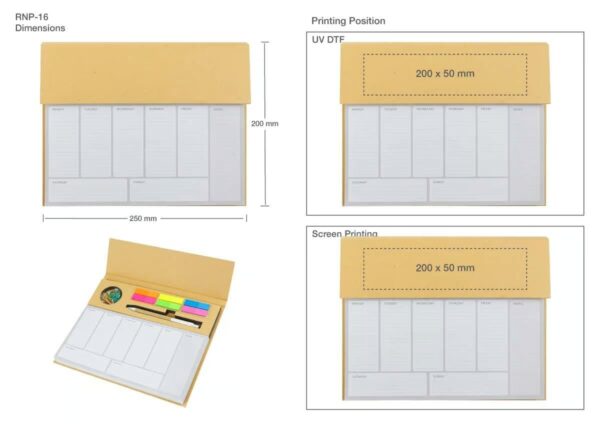 Eco-Friendly Weekly Planner Kit with Pen, Clip, Sticky Notes - Image 2