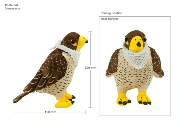 Falcon Plush Toys with White Scarf for Branding 22 cm - Image 2