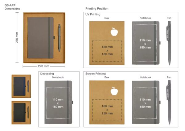Appeel A5 Notebook and Maxema Dot Recycled Pen Italian Gift Sets - Image 3
