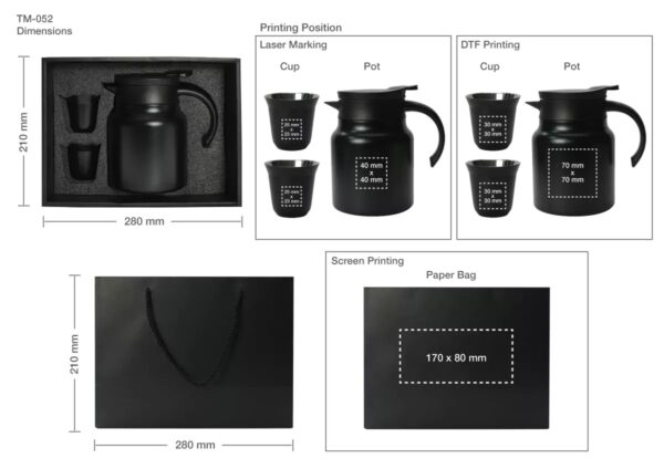 Arabic Tea & Coffee Pot with Cups Set 1000 ml - Image 4