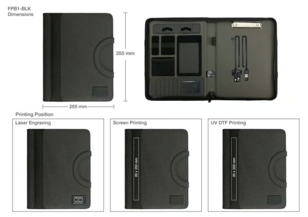 Dorniel Portfolio A4, Wireless Powerbank 8000mAh & LED Logo - Image 5