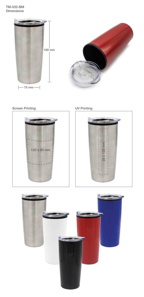 Double-Wall Travel Mugs with Clear Lid - Image 4
