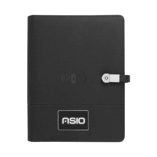 Wireless Powerbank Portfolio with USB & Light up Logo - Image 2